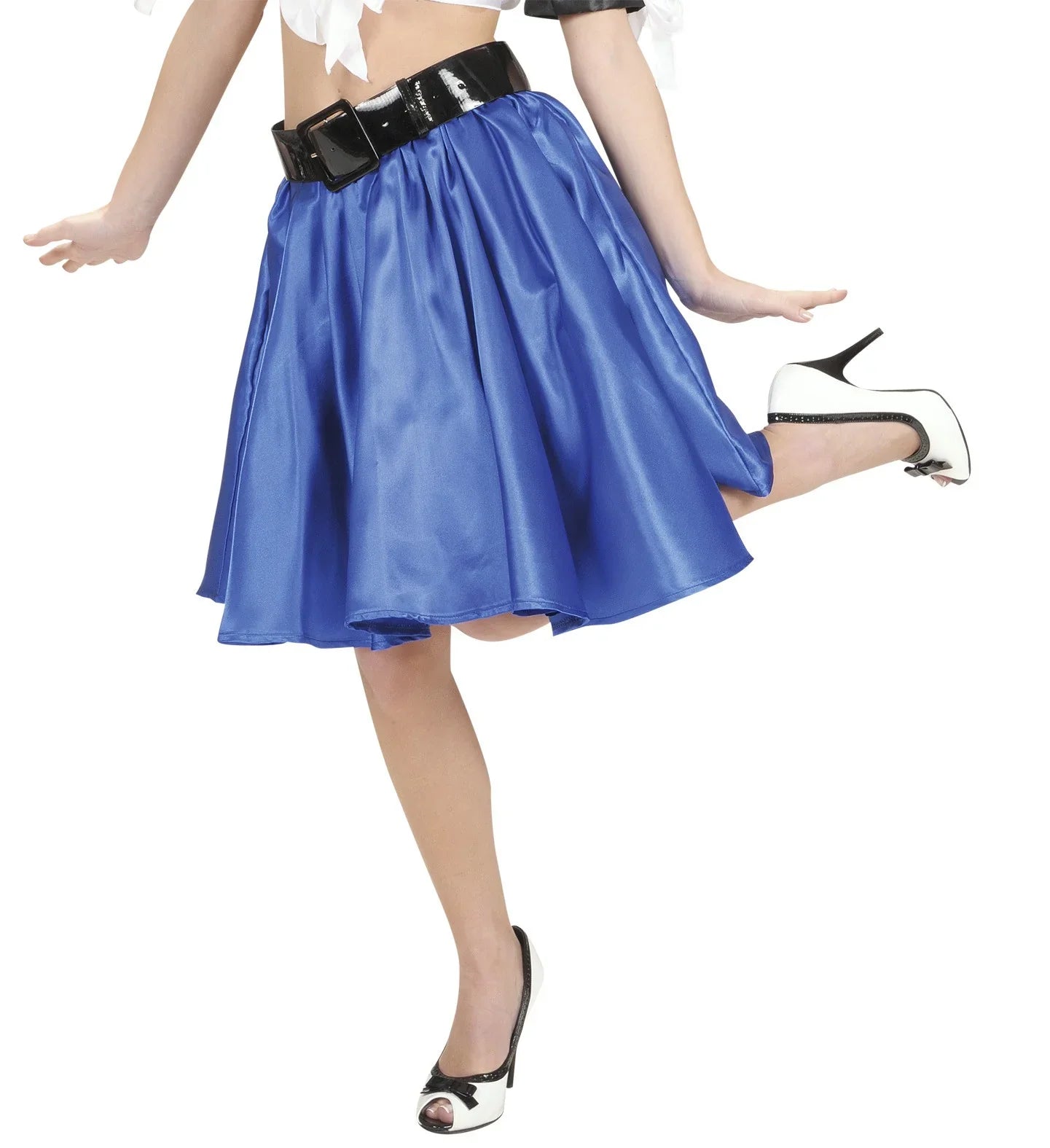 Falda de Raso Azul con Enagua Faldas y Pantalones Widmann